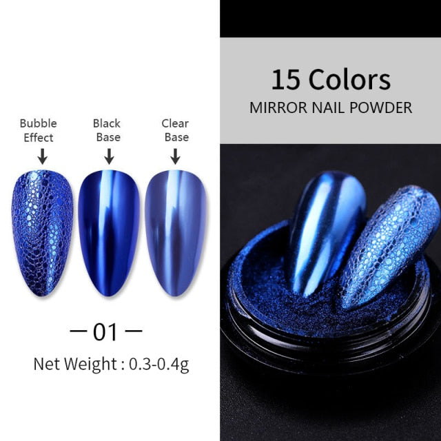 1 Box Neon sparkle Mirror Nail Glitter Pearl Powder Auroras Iridescent Effect Nails  Pigment Dust UV Gel Polish Decor
