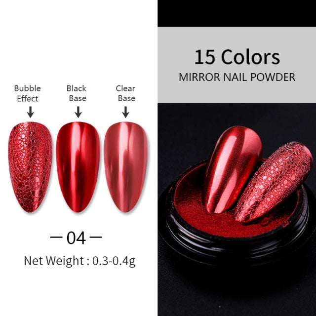 1 Box Neon sparkle Mirror Nail Glitter Pearl Powder Auroras Iridescent Effect Nails  Pigment Dust UV Gel Polish Decor