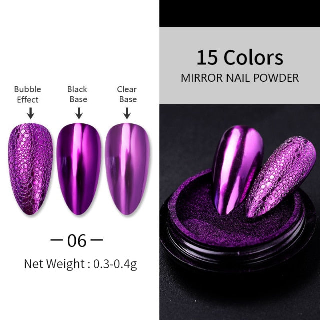 1 Box Neon sparkle Mirror Nail Glitter Pearl Powder Auroras Iridescent Effect Nails  Pigment Dust UV Gel Polish Decor