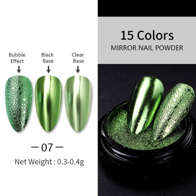 1 Box Neon sparkle Mirror Nail Glitter Pearl Powder Auroras Iridescent Effect Nails  Pigment Dust UV Gel Polish Decor