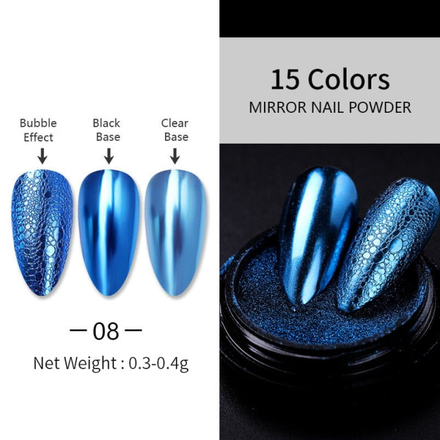 1 Box Neon sparkle Mirror Nail Glitter Pearl Powder Auroras Iridescent Effect Nails  Pigment Dust UV Gel Polish Decor