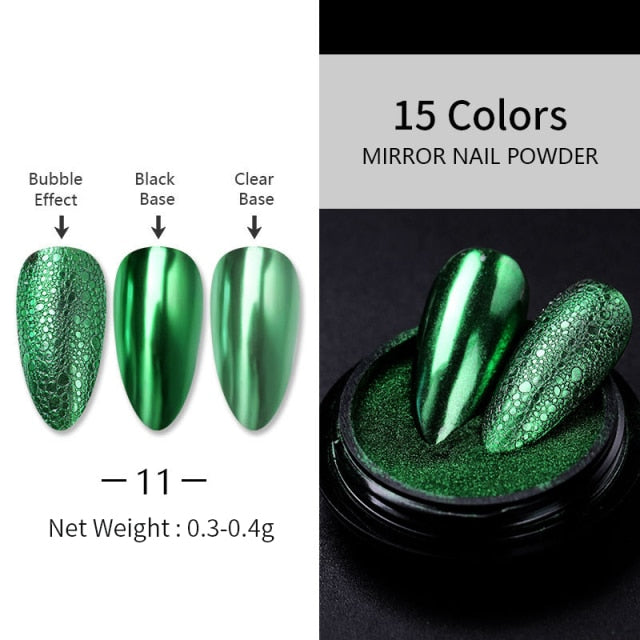 1 Box Neon sparkle Mirror Nail Glitter Pearl Powder Auroras Iridescent Effect Nails  Pigment Dust UV Gel Polish Decor