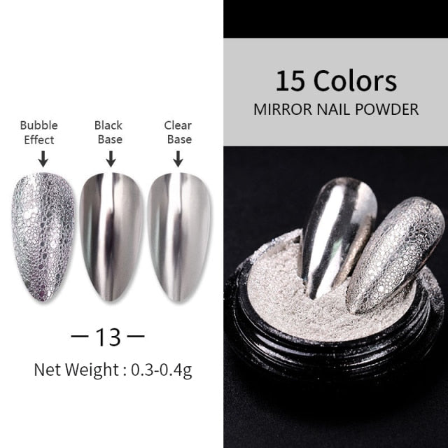 1 Box Neon sparkle Mirror Nail Glitter Pearl Powder Auroras Iridescent Effect Nails  Pigment Dust UV Gel Polish Decor