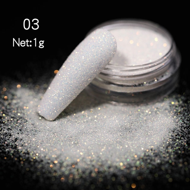 1 Box Neon sparkle Mirror Nail Glitter Pearl Powder Auroras Iridescent Effect Nails  Pigment Dust UV Gel Polish Decor