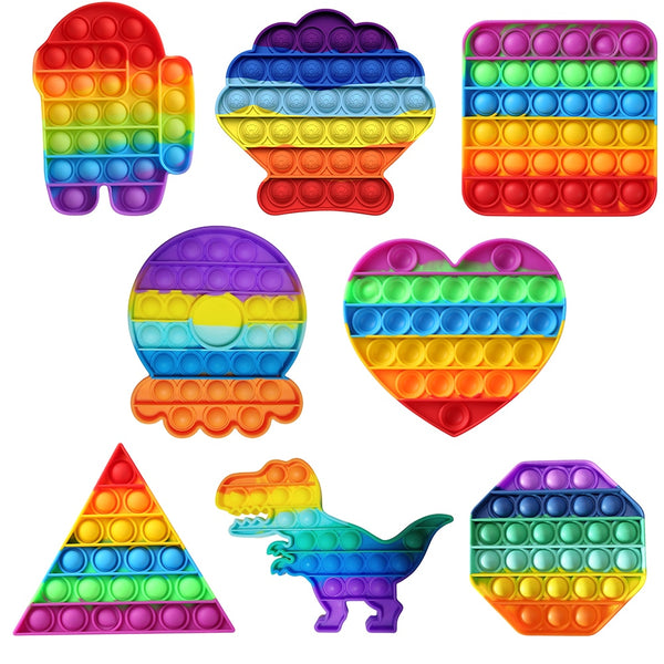 Squeeze Toy Rainbow Fidget Toys Push Bubble Sensory For Autism Needs Anti-stress Game Stress Relief Squishy