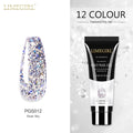 Limegirl 15ml Poly Nail Gel Glitter Building Nail Gel For Manicure Nail Art Design Luminous Polygels Extension Nail Gel For Nail