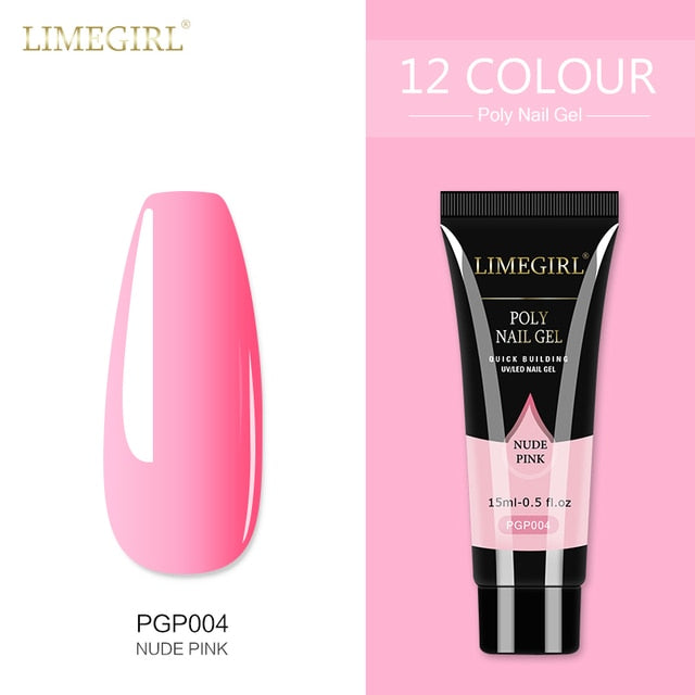 Limegirl 15ml Poly Nail Gel Glitter Building Nail Gel For Manicure Nail Art Design Luminous Polygels Extension Nail Gel For Nail