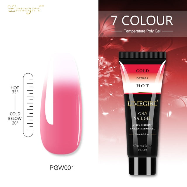 Limegirl 15ml Poly Nail Gel Glitter Building Nail Gel For Manicure Nail Art Design Luminous Polygels Extension Nail Gel For Nail