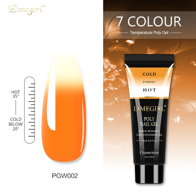 Limegirl 15ml Poly Nail Gel Glitter Building Nail Gel For Manicure Nail Art Design Luminous Polygels Extension Nail Gel For Nail