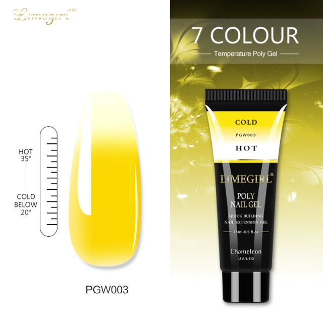 Limegirl 15ml Poly Nail Gel Glitter Building Nail Gel For Manicure Nail Art Design Luminous Polygels Extension Nail Gel For Nail