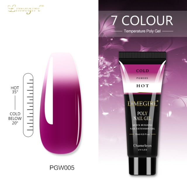 Limegirl 15ml Poly Nail Gel Glitter Building Nail Gel For Manicure Nail Art Design Luminous Polygels Extension Nail Gel For Nail