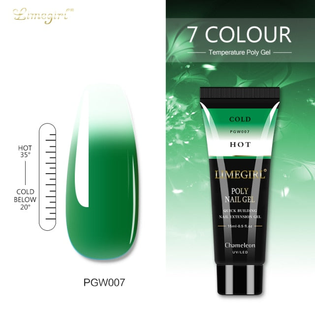 Limegirl 15ml Poly Nail Gel Glitter Building Nail Gel For Manicure Nail Art Design Luminous Polygels Extension Nail Gel For Nail