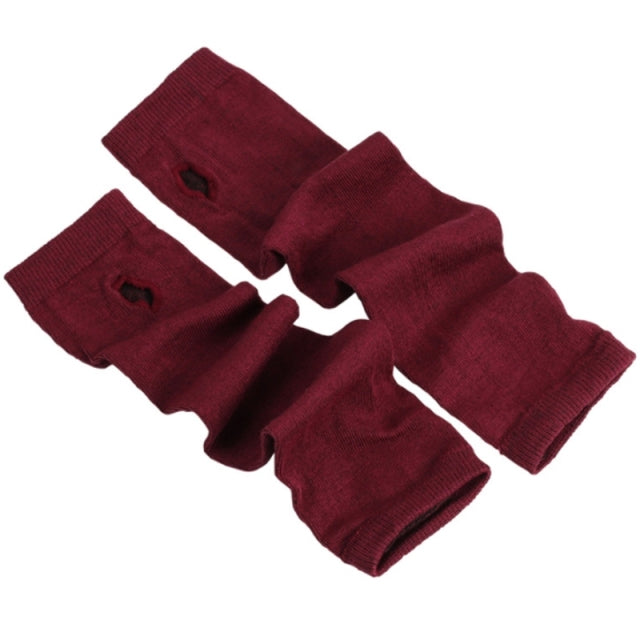 Elbow Length Fingerless Gloves Arm Sleeve Warmer Rainbow Colored Striped Knitted Sunscreen Halloween Costume Fingerless Mittens