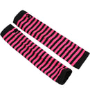 Elbow Length Fingerless Gloves Arm Sleeve Warmer Rainbow Colored Striped Knitted Sunscreen Halloween Costume Fingerless Mittens