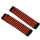 Elbow Length Fingerless Gloves Arm Sleeve Warmer Rainbow Colored Striped Knitted Sunscreen Halloween Costume Fingerless Mittens