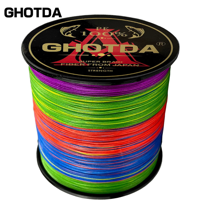 GHOTDA Braid Fishing line 300M 500M 1000M 4 Strands Multifilament Fishing Wire Carp Fishing 10-120lb