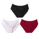 High Quality Women's Seamless Panties Solid Ultra-thin Underwear Women's Sexy Low-Rise Ruffles Briefs Lingerie Underpants New