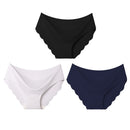 High Quality Women's Seamless Panties Solid Ultra-thin Underwear Women's Sexy Low-Rise Ruffles Briefs Lingerie Underpants New