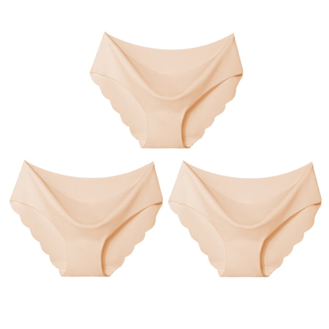 High Quality Women's Seamless Panties Solid Ultra-thin Underwear Women's Sexy Low-Rise Ruffles Briefs Lingerie Underpants New