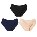 High Quality Women's Seamless Panties Solid Ultra-thin Underwear Women's Sexy Low-Rise Ruffles Briefs Lingerie Underpants New