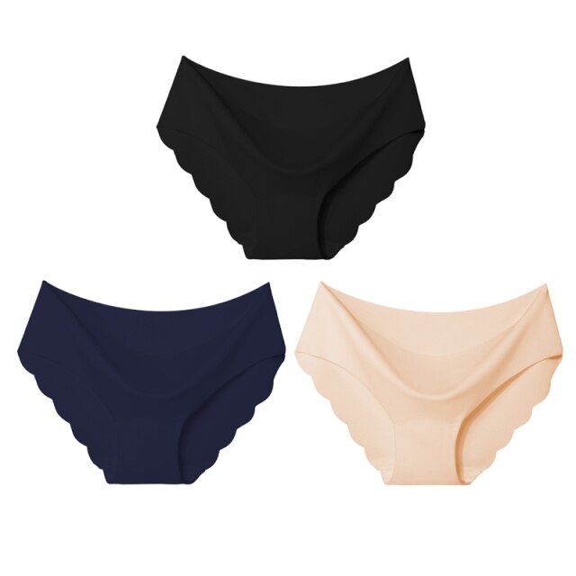 High Quality Women's Seamless Panties Solid Ultra-thin Underwear Women's Sexy Low-Rise Ruffles Briefs Lingerie Underpants New