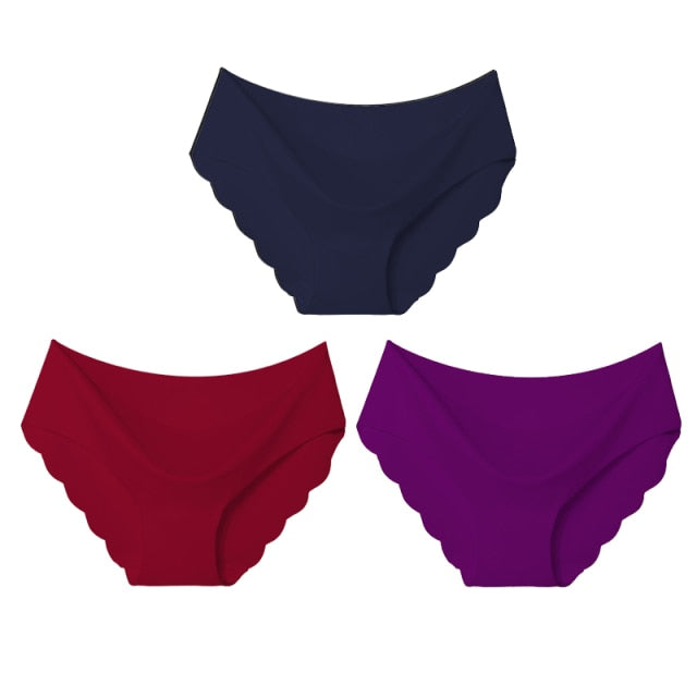 High Quality Women's Seamless Panties Solid Ultra-thin Underwear Women's Sexy Low-Rise Ruffles Briefs Lingerie Underpants New
