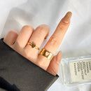 UMKA Trendy Gold Silver Color Flame Rings For Women Men Lover Couple Rings Set Friendship Engagement Wedding Open Rings Jewelry