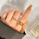 UMKA Trendy Gold Silver Color Flame Rings For Women Men Lover Couple Rings Set Friendship Engagement Wedding Open Rings Jewelry