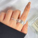 UMKA Trendy Gold Silver Color Flame Rings For Women Men Lover Couple Rings Set Friendship Engagement Wedding Open Rings Jewelry