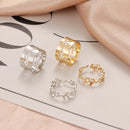 UMKA Trendy Gold Silver Color Flame Rings For Women Men Lover Couple Rings Set Friendship Engagement Wedding Open Rings Jewelry