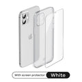 SmartDevil Ultra Thin Matte Phone Case For iPhone 13 12 11 Pro Max Tempered Glass Screen Protector Translucent Hard Back Cover