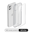 SmartDevil Ultra Thin Matte Phone Case For iPhone 13 12 11 Pro Max Tempered Glass Screen Protector Translucent Hard Back Cover