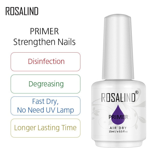 ROSALIND 15ML Base Top Matt Coat For Nail Gel Polish Soak Off Primer Magic Remover Builde Lacquer Gel Nail Art Salon Manicure