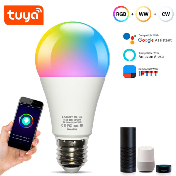 12W 15W WiFi Smart Light Bulb E27 RGB LED Lamp Dimmable with Tuya Smart Life APP Voice Control for Google Home Alexa