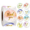 Colorful round "thank you" sticker seal label paper roll packaging decoration handmade thank you sticker 50-500pcs
