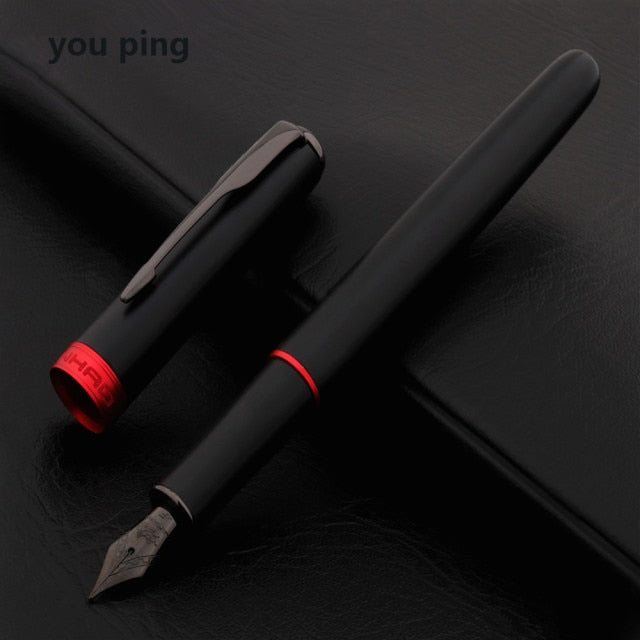 Luxury Quality Jinhao 75 Metal Black red Fountain Pen Financial Office Student School Stationery Supplies Ink Pens