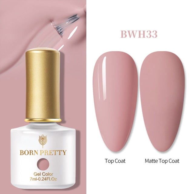 BORN PRETTY 1 Bottle 7ml Glitter Nail Gel Polish Colorful Pink Purple UV LED Varnish Soak Off Nail Art UV Gel Polish