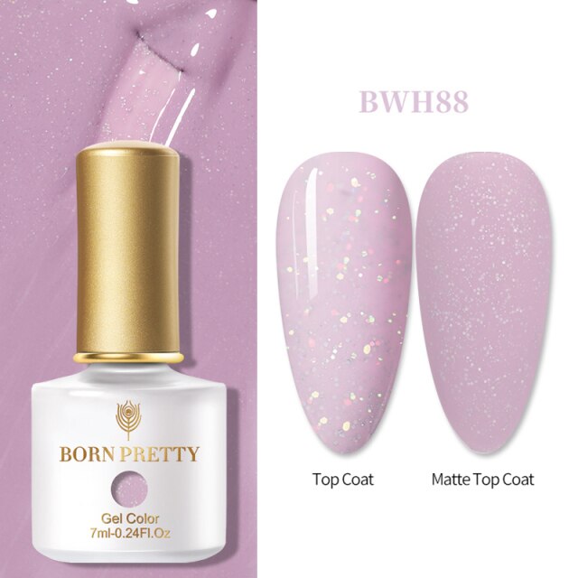 BORN PRETTY 1 Bottle 7ml Glitter Nail Gel Polish Colorful Pink Purple UV LED Varnish Soak Off Nail Art UV Gel Polish