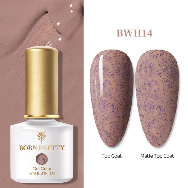 BORN PRETTY 1 Bottle 7ml Glitter Nail Gel Polish Colorful Pink Purple UV LED Varnish Soak Off Nail Art UV Gel Polish