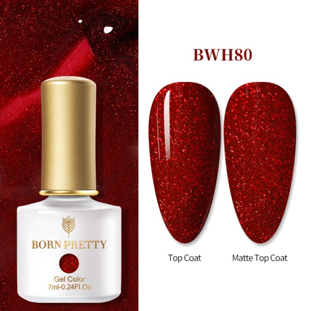 BORN PRETTY 1 Bottle 7ml Glitter Nail Gel Polish Colorful Pink Purple UV LED Varnish Soak Off Nail Art UV Gel Polish