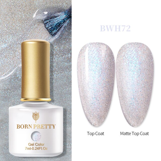 BORN PRETTY 1 Bottle 7ml Glitter Nail Gel Polish Colorful Pink Purple UV LED Varnish Soak Off Nail Art UV Gel Polish