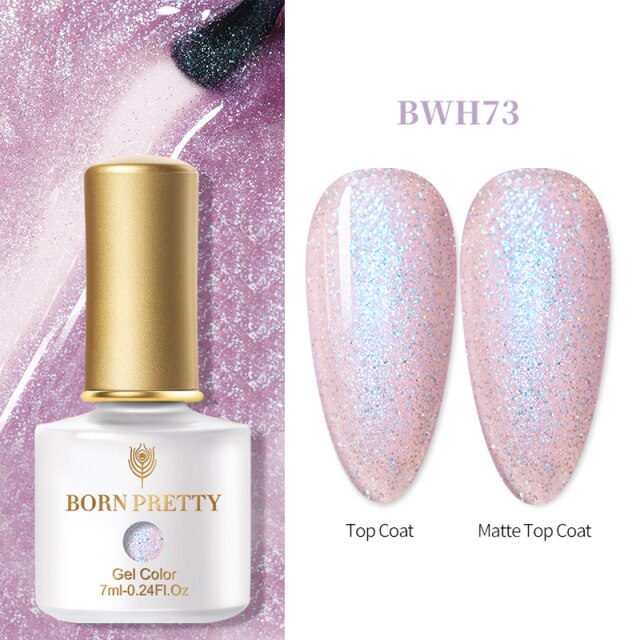 BORN PRETTY 1 Bottle 7ml Glitter Nail Gel Polish Colorful Pink Purple UV LED Varnish Soak Off Nail Art UV Gel Polish