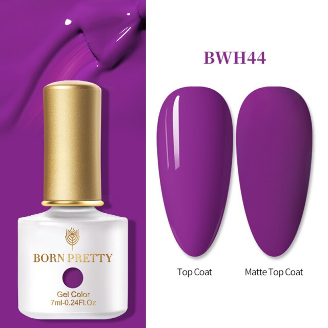 BORN PRETTY 1 Bottle 7ml Glitter Nail Gel Polish Colorful Pink Purple UV LED Varnish Soak Off Nail Art UV Gel Polish