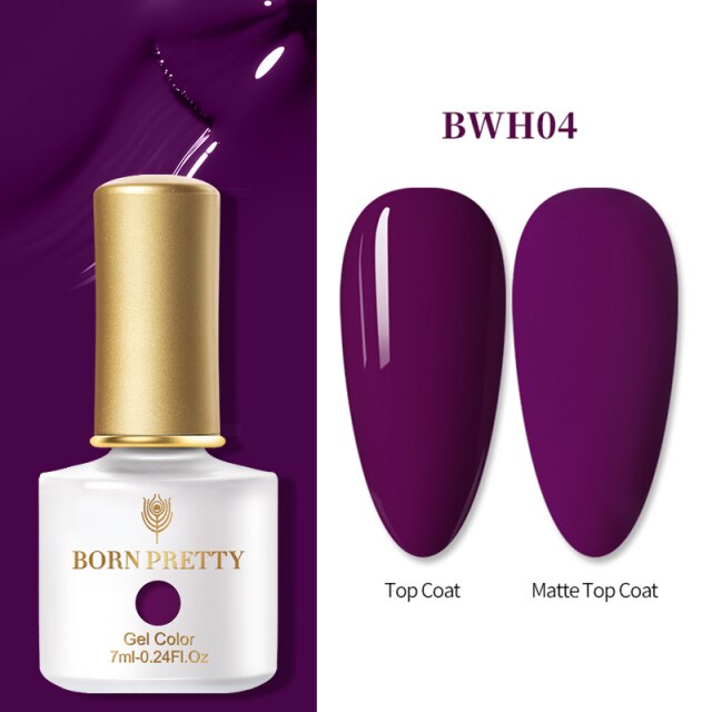 BORN PRETTY 1 Bottle 7ml Glitter Nail Gel Polish Colorful Pink Purple UV LED Varnish Soak Off Nail Art UV Gel Polish