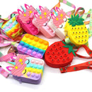 Fashion Fidget Toys Push Bubbles Toy Rainbow Unicorn Coin Purse Wallet Ladies Bag Silica Simple Dimple Crossbody Bags For Girls