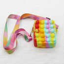 Fashion Fidget Toys Push Bubbles Toy Rainbow Unicorn Coin Purse Wallet Ladies Bag Silica Simple Dimple Crossbody Bags For Girls