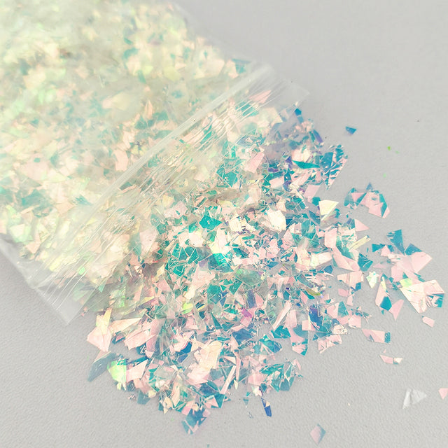 10g Holographic AB Nail Glitter Flakes Shell Sparkly Sequins Irregular Paillette DIY Gel Polish Manicure Nail Art Decorations