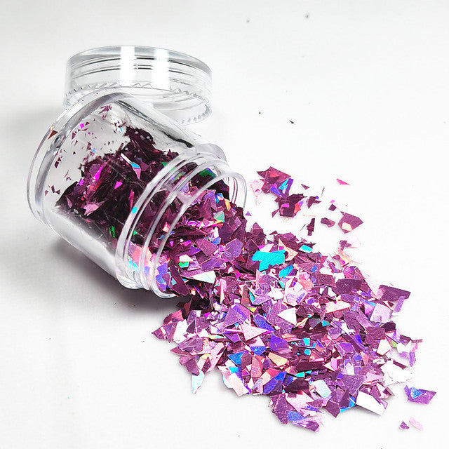 10g Holographic AB Nail Glitter Flakes Shell Sparkly Sequins Irregular Paillette DIY Gel Polish Manicure Nail Art Decorations