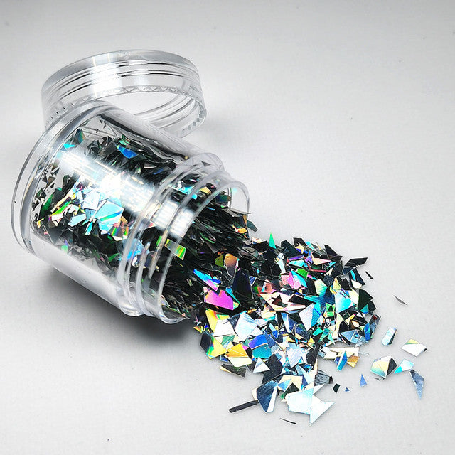 10g Holographic AB Nail Glitter Flakes Shell Sparkly Sequins Irregular Paillette DIY Gel Polish Manicure Nail Art Decorations