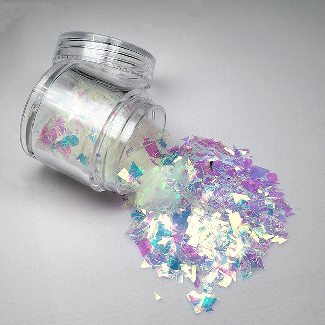 10g Holographic AB Nail Glitter Flakes Shell Sparkly Sequins Irregular Paillette DIY Gel Polish Manicure Nail Art Decorations